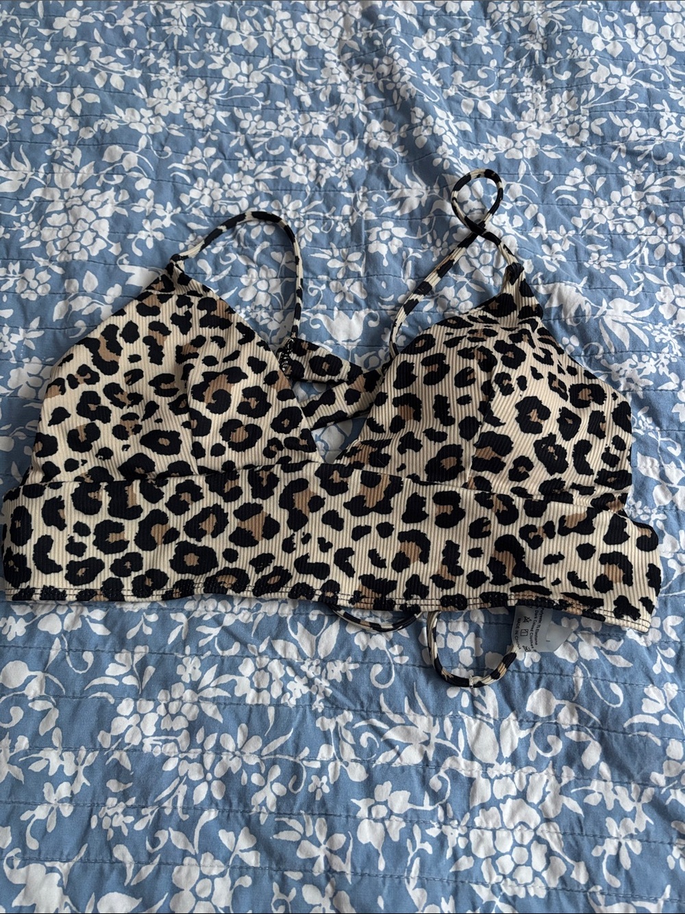 SHEIN Leopard Print Swim Cami - Tan and Black